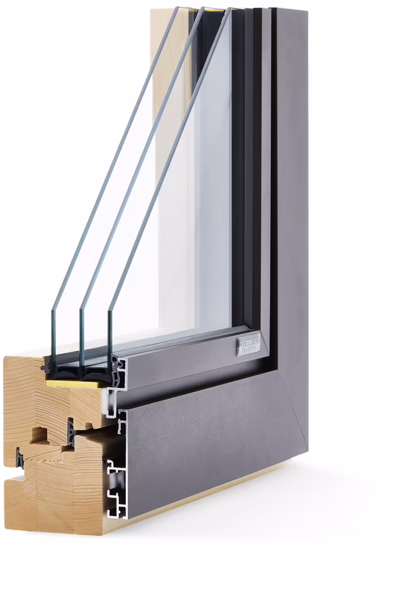 Muster RIEDER Holzalufenster HA98